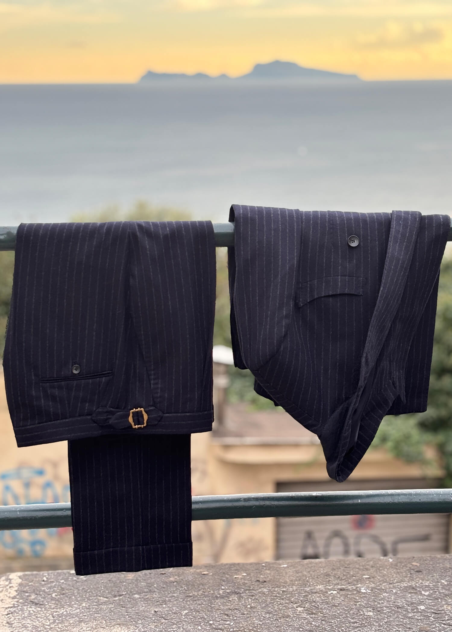 gessato blu capri
